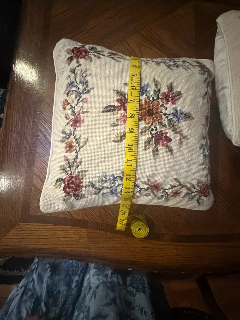 Floral Needlepoint Ivory Toss Pillow - Set of 2